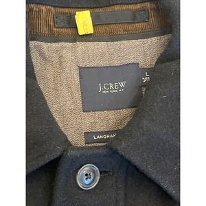 J.Crew Langham Wool Jacket Mens‎ Large Black Utility Chore Coat 100% Wool